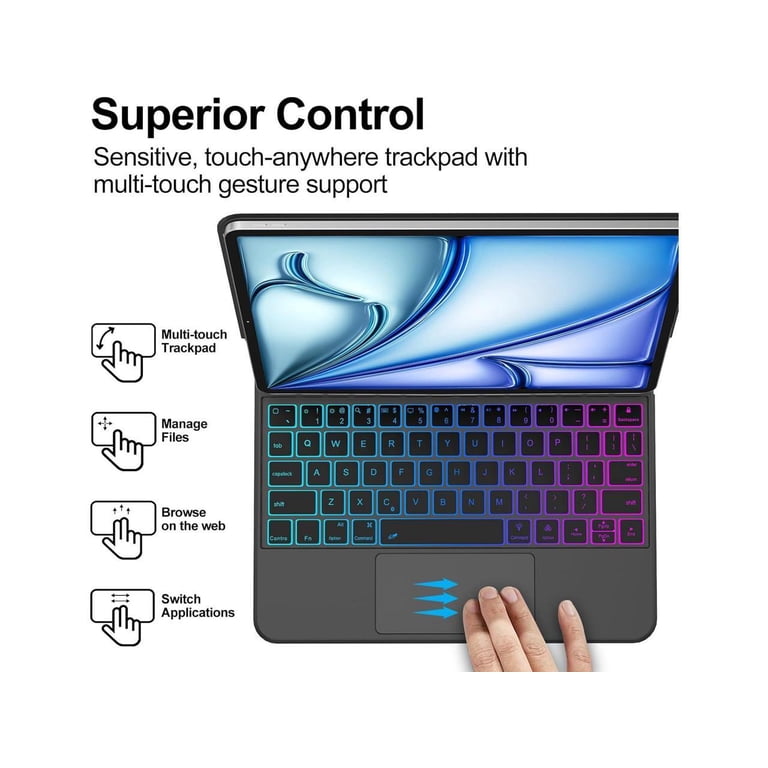 Magic Keyboard Case for iPad Air 13 M2 2024 and iPad Pro 12.9 6th