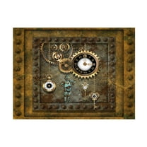 Canvas Wall Art - Tina Mitchell 'Steampunk Robot Clockworks' Wall Art for Living Room, Bedroom, or Office Décor by Trademark Fine Art - 24 x 24 Inches