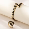 thumbnail image 6 of lanema Alloy Leopard Pattern Jewelry Set Adjustable Opening Bangle and Rings for Women Fashionable Animal Print Accessories, 6 of 8