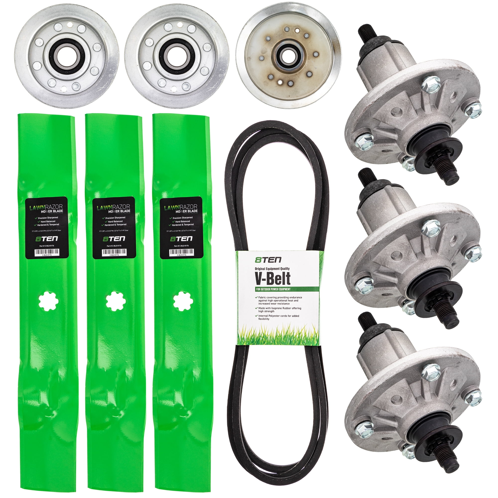 8TEN Blade Spindle Belt Idler Kit for John Deere 48 inch LA145 MK1005748 Walmart