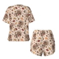 thumbnail image 5 of Vsdgher Cute Autumn Turkey Pattern Womens Pajamas 2 Piece Short Sleeve Sleepwear Set,Summer Soft Pajamas Set Casual Lounge Sets, 2-Piece Pj -4X-Large, 5 of 5