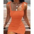 thumbnail image 3 of Trendy Solid Strap Short White Dresses Off Shoulder Sexy Skirt Pullover Sheath Mini Summer Beach Female Vest Dress, 3 of 9