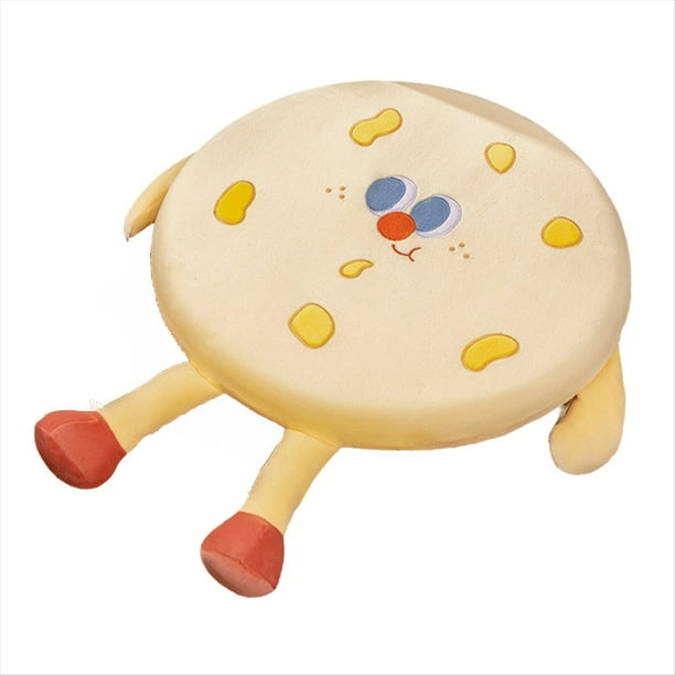 Galleta Almohada Redonda Galleta de Peluche de Juguete Realista Alimentos Merienda Asiento Cojín de Peluche de Juguete Prop Regalo Amarillo