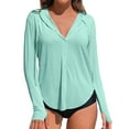 thumbnail image 1 of Charmo T-Shirt anti-UV à Capuche pour Femmes, Manches Longues, Protection UV, Fermeture Éclair, Chandails de Bain avec Poches, Randonnée, Course, Pêche, Hauts, 1 of 7