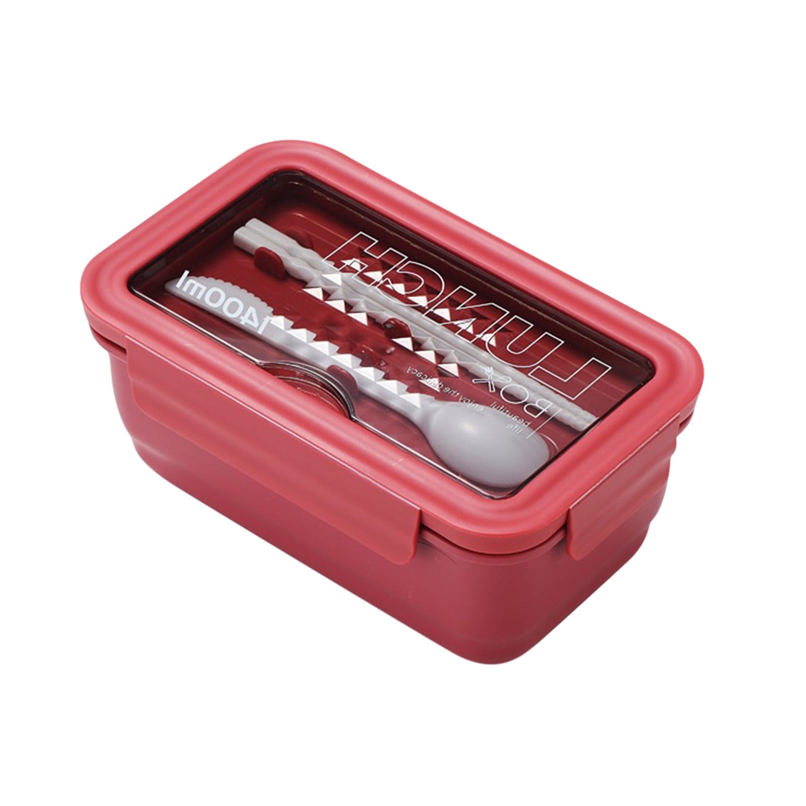 1pc 1100ml Good Looking Bento Box with Handle and Cutlery,2