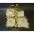 thumbnail image 2 of Sectional Serving Tray w/ 4 Removable Ceramic Dish Dip Bowls - Dessert Snack Cheese Platter Filigree Gold Frame w/Jeweled Accents, 2 of 2