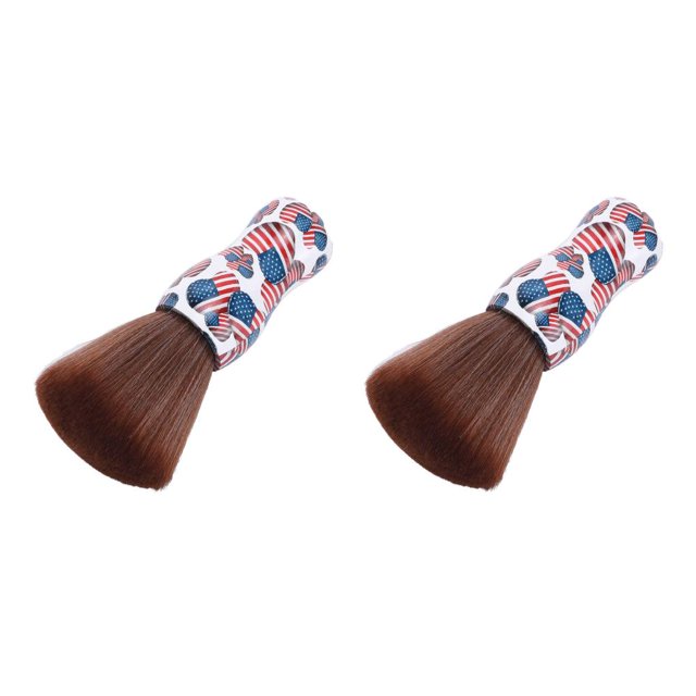Jumpingount Cepillo para el cabello, cepillos para el cuello, herramienta de limpieza, plumero para la cara, agarre manual, accesorios de Patrón de corazón 2Conjunto