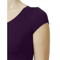 thumbnail image 5 of J. METHOD Women's Short Sleeve Scoop Neck Crop Top Solid Basic Casual Cropped T Shirts NEWT18 Dark Purple L, 5 of 6