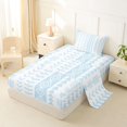 thumbnail image 2 of jejeloiu Airy Geometric Twin Sheets For Girls,Light Tribal Bedding,Sky Blue White,3pcs,1 Fitted Sheet and 1 Pillowcase, 2 of 6