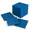 Blue, variant on Green Modular Interlocking Floor Mats, 15.20 x 13.62 x 7.56 Inches, Soft PVC Non-Slip Drain Tiles