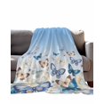 thumbnail image 2 of Flannel Fleece Throw Blanket Watercolor Butterfly Animal Lightweight Soft Plush Blankets,Blue Gradient Cozy Warm Throw Blanket for Couch Sofa Bed Car Office 40x50in, 2 of 9