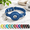 Blue, variant on Beige Full-Grain Genuine Leather Adjustable Cat Collar with AirTag Holder and Bell