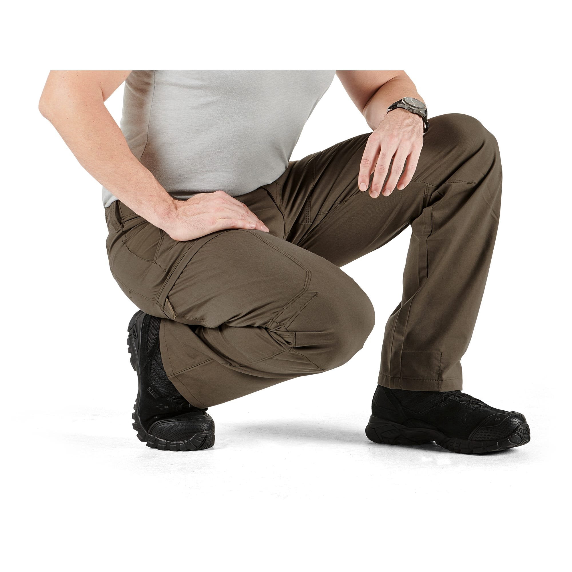 5.11 Work Gear Apex Cargo Work Pants, Flex-Tac Stretch Fabric, Gusseted, Teflon Finish, Tundra, 34W x 32L, Style 74434