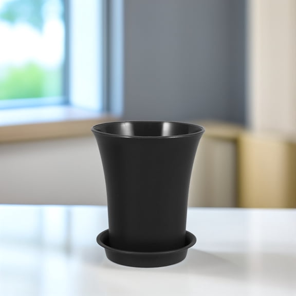 FUTUREORYY Versatile Black Plastic Flower Pots for Indoor and Outdoor 10Pcs