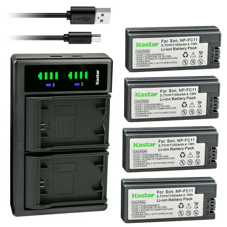 Kastar 4-Pack Battery and LTD2 USB Charger Replacement for Sony NP
