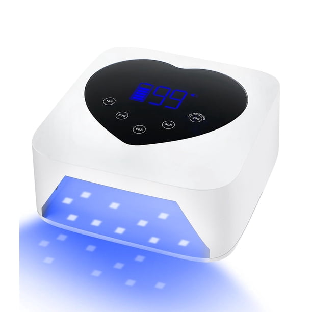ZHAOCHENG Lámpara UV para uñas, luz UV para uñas de 72 W para uñas de gel con 5 configuraciones de temporizador, control táctil y sensor automático, secador de uñas de gel de curado rápido inalámbrico