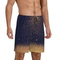 thumbnail image 2 of Easygdp Gold Black Glitter Men's Short Pajama Pants, Sleep Shorts, Household Pants, Casual Pants with Pockets - Large, 2 of 9