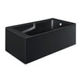 thumbnail image 6 of Claire 60 x 32 Right Drain Soaking Alcove Corner Apron Bathtub in Glossy Black, 6 of 9