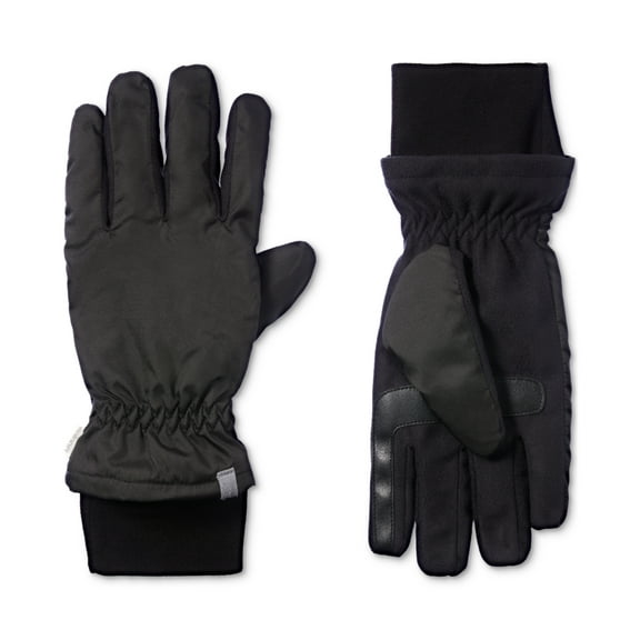 Isotoner Signature Mens Touchscreen Water Repellant Ripstop Gloves XL Black