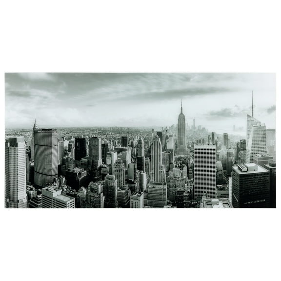 Empire Art Direct My New York Frameless Free Floating Tempered Glass Panel Graphic Wall Art, 72" x 36", Ready to Hang