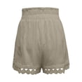 thumbnail image 5 of Bmisegm Womens Casual Shorts Lace Beach Relaxed Drawstring Tie Loose Bottoms Daily Women's Shorts Khaki XL, 5 of 5