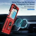 thumbnail image 6 of Allytech Galaxy Z Flip5 Case, Samsung Z Flip5 Cover, Hybrid Rugged Protection Shockproof Ring Holder Stand Mangetic Cover Compatible with Car Mount Phone Case for Samsung Galaxy Z Flip5 - Red+Black, 6 of 9