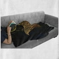 thumbnail image 6 of Stingray Soft Flannel Fleece Blanket, Sea Ocean Animal Creature with Detailed Art Geometric Patterns Print, Cozy Plush for Indoor and Outdoor Use, 50" x 70", Petrol Blue and Yellow, by Ambesonne, 6 of 6
