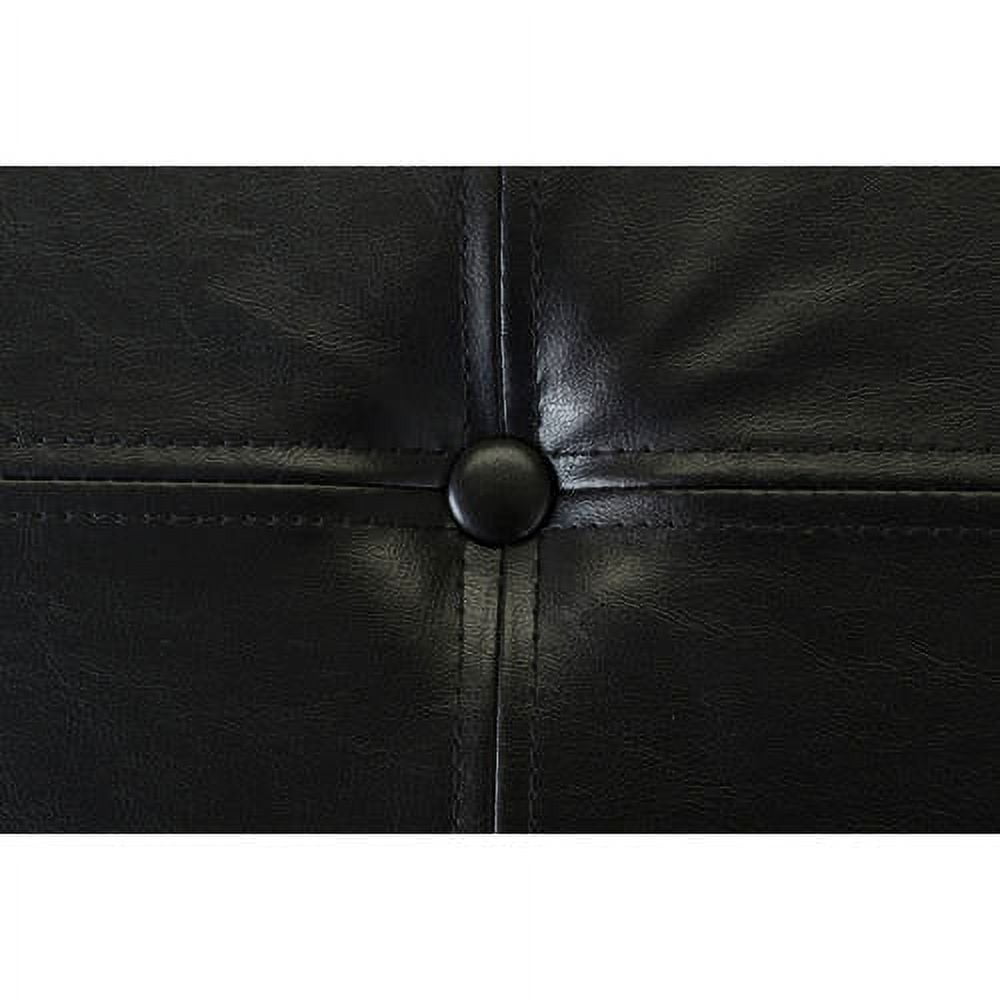 Simplify Faux Leather Folding Storage Ottoman Cube in Black