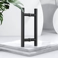 thumbnail image 2 of Manija para puerta corrediza de granero de 300 x 180 mm, manija en H de doble cara para puerta de vidrio o madera, acero inoxidable, negro mate, 2 of 5