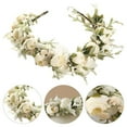 thumbnail image 6 of Austok Bride Baby Hair Band Floral Crown Handmade Sweet Hairband Simulation Flower Headband Women Girls Garland Headwear Hair Accessories Photo Props for Wedding Festival Party Decoration, 6 of 8