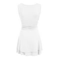 thumbnail image 6 of vigerkar Women's Square Neck Summer Party Flowy Ruffle Hem Ruched Waist Mini Dress White, S, 6 of 6