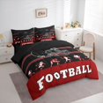 thumbnail image 3 of jejeloiu Boys Ball Game 7-Piece Twin Bedding Sets,American Rugby Sport Bedding Comforter Set,Black Football Helmet Sheet Sets For Boys Kids,Microfiber Bedroom Decor Reversible, 3 of 8