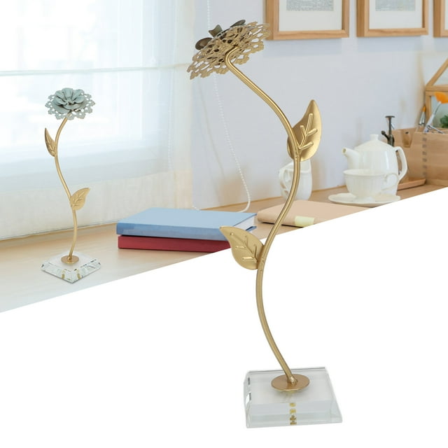 Adorno De Mesa De Flores, Adorno De Flores De Metal De Vidrio De Hierro, Duradero, Vívido, Atractivo Decorativo Para Mesa De Comedor