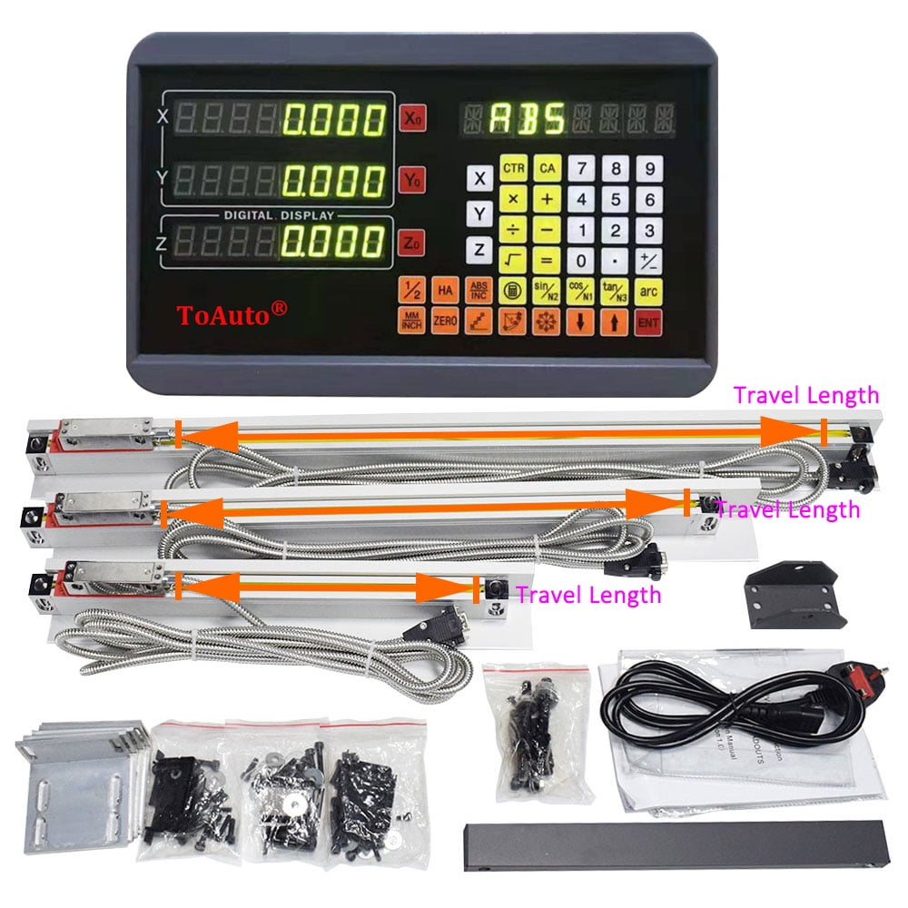 2 Axis Digital Readout Display Lathe Machine Grinding Drilling Linear Encoder 