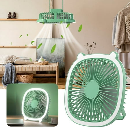 

Weloille Desktop Fashion and Convenient Mute 3-speed Fan Night Light Wall-mounted Two-in-one USB Charging Mini Fan