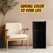 Tacool Small Mini Fridge with Top Freezer Compact Refrigerator Dual Door with Adjustable Thermostat Black for Home New