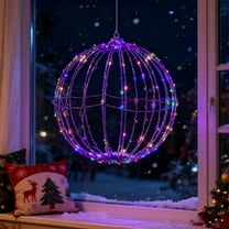 15.75 Inch LED Christmas Light Ball Sphere Foldable Hanging Decoration Lighted Globe Holiday Outdoor Decor Festive Xmas Fairy Lights Window Display