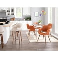 thumbnail image 3 of LumiSource Walnut Wood, Cream Fabric, Chrome Fabrico Counter Stool - Set of 2, 3 of 11