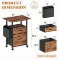 thumbnail image 4 of 2 Fabric Drawer File Cabinet With 24'' Extended Tabletop Mobile Filing Cabinet Rolling Vertical File Cabinet With Storage Bag Printer Stand Fits A4/Letter Size Home Office Light Brown, 4 of 4