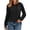 Black tops fou women #1, variant on Women Hooded Ribbed Pullover Tops, Raglan Long Hollow Lace Crochet Sleeves Drawstring Casual Sweatshirt For Daily Casual Wear Brown,S