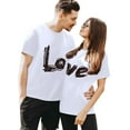 thumbnail image 3 of Chandails Mignons pour Couples Assortis, Imprimé de Lettres de la Saint-Valentin, Léger, Ample, Col Rond, Manches Courtes, Tunique Décontractée, T-Shirt, Confortable, Doux, Respirant, Mari Femme, Chemisier, Tee, Blanc, P, 3 of 7