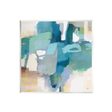 Stupell Industries Layered Blue Paint Strokes Dense Abstract Painting Painting Unframed Art Print Wall Art, Design by Lisa Ridgers