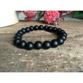 thumbnail image 2 of Natural Frosted Matte Black Onyx 8mm Round Shape Smooth Cut Beads Stretchable Bracelet for Men & Women., 2 of 2
