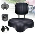 thumbnail image 5 of TFCFL Bike Saddle Seat + Backrest Bicycle Extra Wide Comfort Leather Cushion Soft Pad Black, 5 of 11