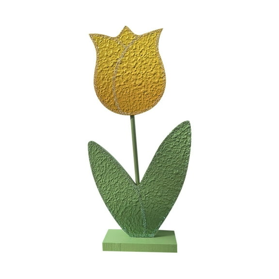 Tainini Easter Tulip Wooden Signs Spring Table Centerpieces Tiered Tray Decor for Party Home Office Gift