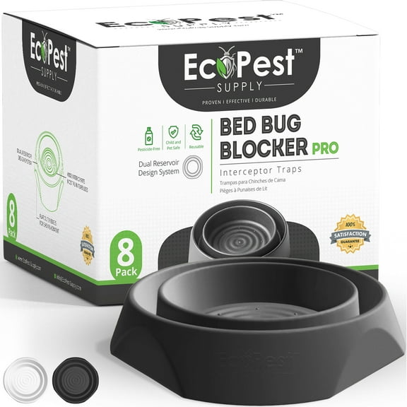 Bed Bug Blocker (Pro) Interceptor Traps — 8 Pack | Interceptors, Monitors, and Detectors for Bed Bugs