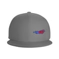 thumbnail image 2 of DouZhe Flat Brim Cap Snapback Hat, America Eagle Prints Adjustable Gray Adult Baseball Cap, 2 of 7