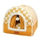 thumbnail image 1 of Acogedora casa pequeña para perros para gatos y cachorros, cueva cálida cerrada para gatos, cachorros y perros Naranja L, 1 of 9