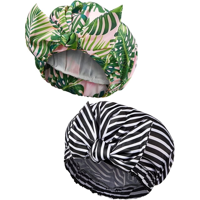 gorros de ducha para mujer, impermeables, reutilizables, con dobladillo elástico, turbante, para ducha, baño, para cabello largo, corto y rizado, para mujeres y niñas