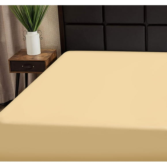 ERDS-Crib Fitted Sheet Made from Cotton. Moisture-Wicking Cotton Bed Sheet for a Breathable, Dry, and Comfortable Night's Sleep. 200 Thread Count. (Cream)